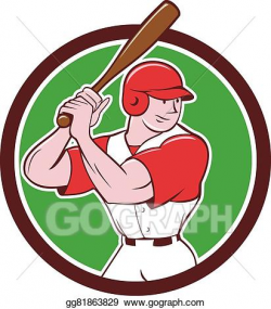 Vector Art - Baseball player batting stance circle cartoon ...