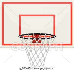 Vector Clipart - Basketball hoop with net. Vector ...