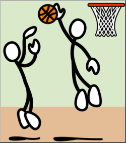 Clip Art: Stick Guy Basketball Block Color I abcteach.com ...
