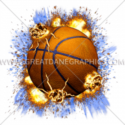 Explosive Basketball | Production Ready Artwork for T-Shirt Printing