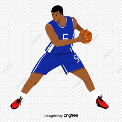 Colorful Cartoon Basketball Player Material Illustration ...