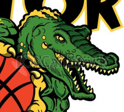 Vector Clipart of gator basketball team design with mean ...