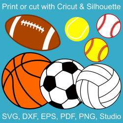 Sports Balls SVG bundle, basketball, volleyball, football ...