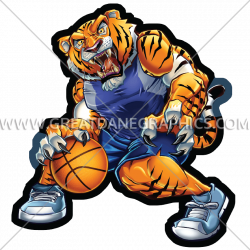 Basketball Tiger | Production Ready Artwork for T-Shirt Printing
