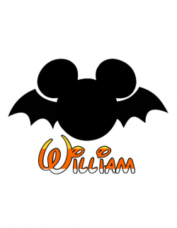 Custom Personalized Disney Mickey Halloween Bat Iron on ...