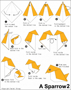 Origami Sparrow 2 | Easy Origami instructions For Kids | Pinterest ...