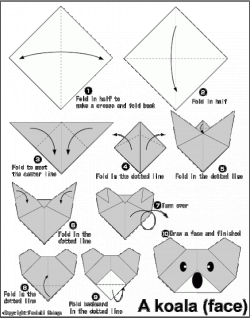 Easy Origami For Kids.: Koala(face) we could show them where to fold ...