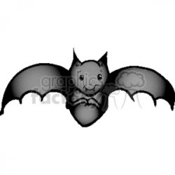 Small black bat clipart. Royalty-free clipart # 129978