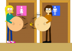 Gwen and Daisy want to use the bathroom by Angry-Signs on DeviantArt