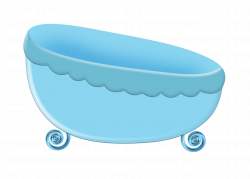 Infant Bathtub Drawing Cartoon Illustration - Blue cartoon bath 2634 ...
