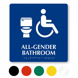 California All-Gender Gender Neutral Restroom Door Wall Sign Kits
