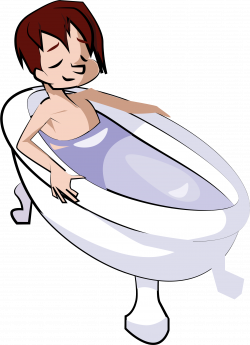 Clipart - Boy in Bathtub