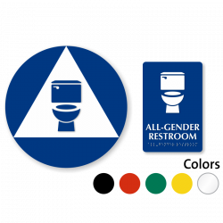 California All-Gender Gender Neutral Restroom Door Wall Sign Kits