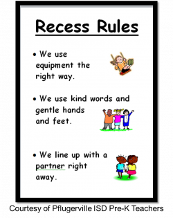 Recess rules created by Pflugerville ISD teachers | Classroom ...