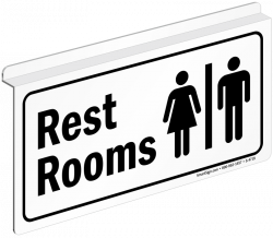 Projecting Bathroom Signs