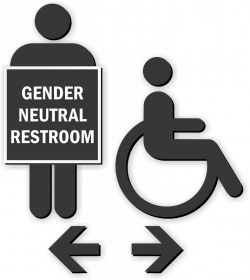 Handicap Gender Neutral Restroom Die Cut Sign Kit, SKU - SE-6905
