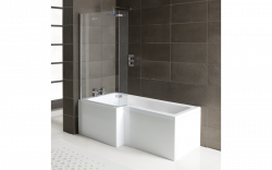Matrix Squrv2 1500MM Shower Bath & Screen (LH) - Bathshop321