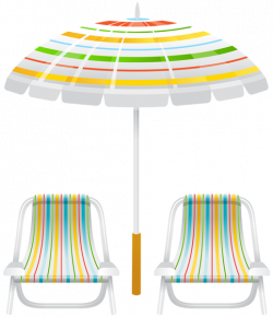 Beach Umbrella and Two Chairs PNG Clip Art Image | LEŻAK Z PARASOLKĄ ...