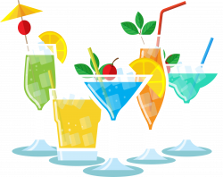 Cocktail garnish Soft drink Party Clip art - Beach party soft drink ...