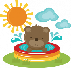 Bear In Pool SVG cut files for scrapbooking bear svg file beach svg ...
