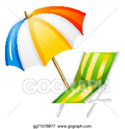 Vector Stock - A beach bed and umbrella. Clipart ...
