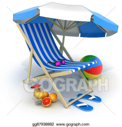 Drawing - Beach bed and tent. Clipart Drawing gg87938882 ...