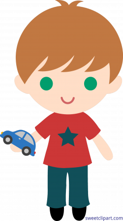 Boy With Toy Car By Liz Clip Art - Sweet Clip Art