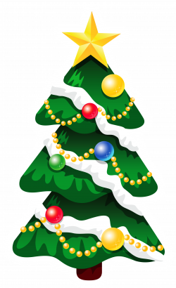 Transparent Snowy Deco Xmas Tree with Star PNG Clipart | Gallery ...