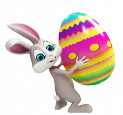 Easter Bunny with Colorful Egg Transparent PNG Clipart | Gallery ...