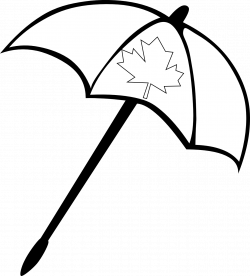 Beach Umbrella Black And White Clipart