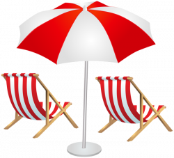 Beach Chairs and Umbrella PNG Clip Art Image | LEŻAK Z PARASOLKĄ ...