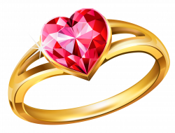 Gold Ring with Pink Diamond Heart PNG Clipart | Gallery ...