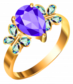 Gold Ring with Blue andPurple Diamonds PNG Clipart | Gallery ...