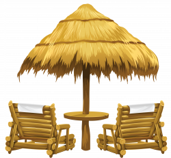 Transparent Tiki Beach Umbrella and Chairs PNG Clipart | Gallery ...