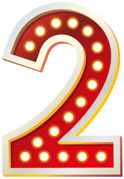 Red Number Two with Lights PNG Clip Art Image | Gallery ...