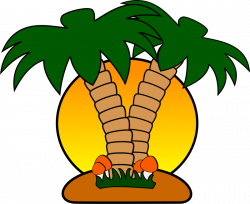 Free Tropical Island with Palm Trees Clip Art | *** Art 