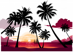 Sunset Beach Silhouette at GetDrawings.com | Free for personal use ...