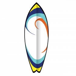 Printed surfboards on cardstock and attached them to the wall with ...