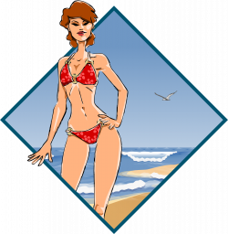 Clipart - Girl at the beach