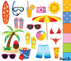 Beach Clipart ,Summer clipart , Beach Vacation Summer Clip ...