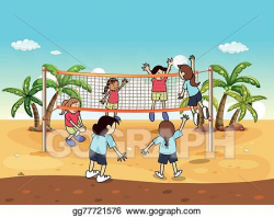 Vector Art - Beach volleyball. Clipart Drawing gg77721576 ...