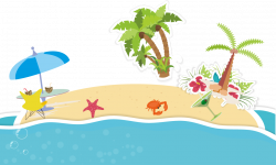 Cartoon Clip art - Cartoon fresh Summer Beach 1068*645 transprent ...