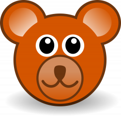 OnlineLabels Clip Art - Funny Teddy Bear Face Brown
