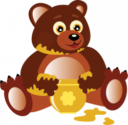 Clipart - Bear Eating Honey