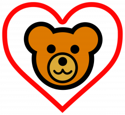 Clipart - Teddy Bear Head in Heart v2 Remix