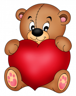 Brown Teddy with Red Heart PNG Clipart | Nanda Kumar | Pinterest