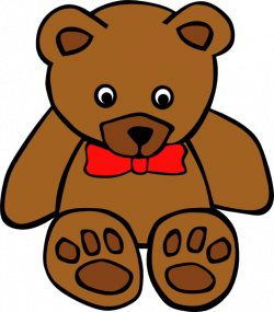 Simple Teddy Bear With Bow Tie Clip Art at Clker.com - vector clip ...