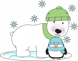 Winter Polar Bear and Penguin Clip Art - Winter Polar Bear ...