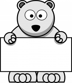 Clipart - Sign-Holding Polar Bear