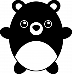 Cute Chubby Black Teddy Bear - Free Clip Art